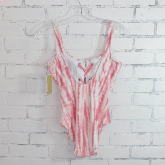 Michael Kors Lace Up Tie Dye One Piece Swimsuit - Picture 5 of 5